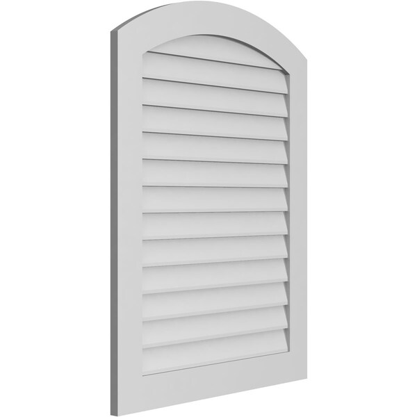 Ekena Millwork Arch Top Surface Mount PVC Gable Vent: Functional, w/ 3-1/2"W x 1"P Standard Frame, 32"W x 42"H - GVPAR32X4201SF