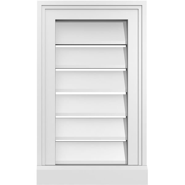 Ekena Millwork Vertical Surface Mount PVC Gable Vent: Functional, w/ 2"W x 2"P Brickmould Sill Frame, 12"W x 20"H - GVPVE12X2003SF