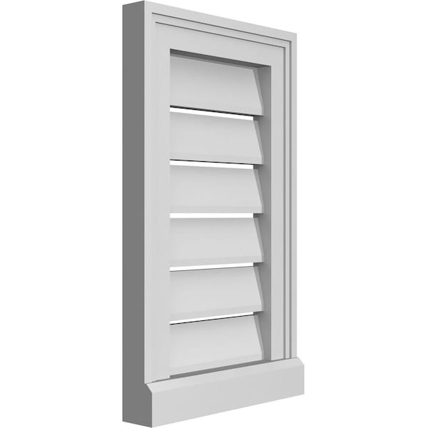 Ekena Millwork Vertical Surface Mount PVC Gable Vent: Functional, w/ 2"W x 2"P Brickmould Sill Frame, 12"W x 20"H - GVPVE12X2003SF