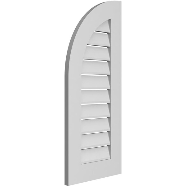 Ekena Millwork Quarter Round Top Left Surface Mount PVC Gable Vent w/ 3-1/2"W x 1"P Standard Frame, 16"W x 36"H - GVPQL16X3601SF