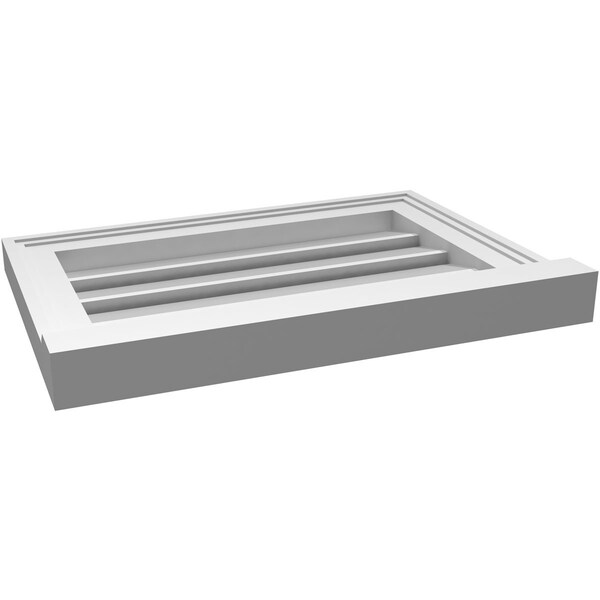 Ekena Millwork Vertical Surface Mount PVC Gable Vent: Functional, w/ 2"W x 2"P Brickmould Sill Frame, 20"W x 14"H - GVPVE20X1403SF