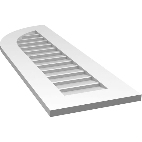 Ekena Millwork Quarter Round Top Left Surface Mount PVC Gable Vent w/ 3-1/2"W x 1"P Standard Frame, 14"W x 42"H - GVPQL14X4201SN