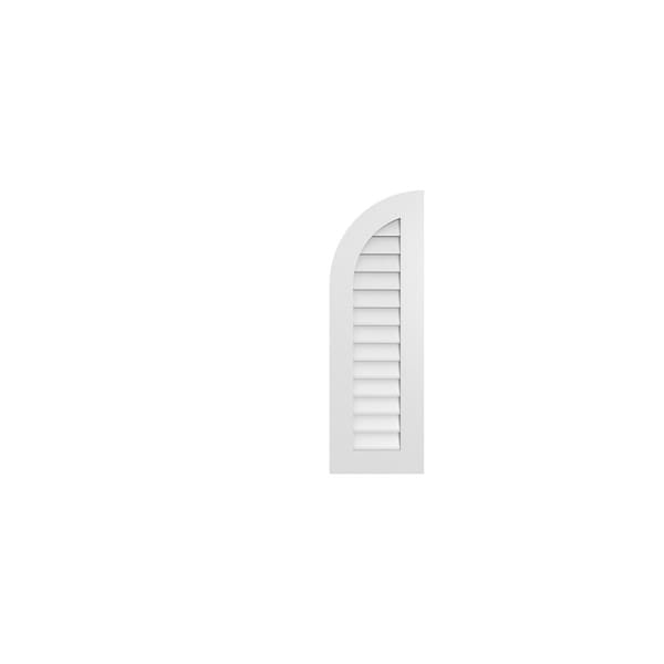 Ekena Millwork Quarter Round Top Left Surface Mount PVC Gable Vent w/ 3-1/2"W x 1"P Standard Frame, 14"W x 42"H - GVPQL14X4201SN