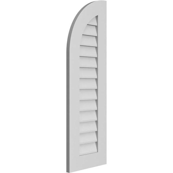 Ekena Millwork Quarter Round Top Left Surface Mount PVC Gable Vent w/ 3-1/2"W x 1"P Standard Frame, 14"W x 42"H - GVPQL14X4201SN