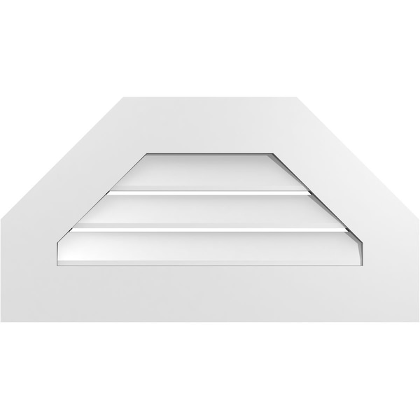 Ekena Millwork Octagonal Top Surface Mount PVC Gable Vent: Functional, w/ 3-1/2"W x 1"P Standard Frame, 26"W x 14"H - GVPOT26X1401SF