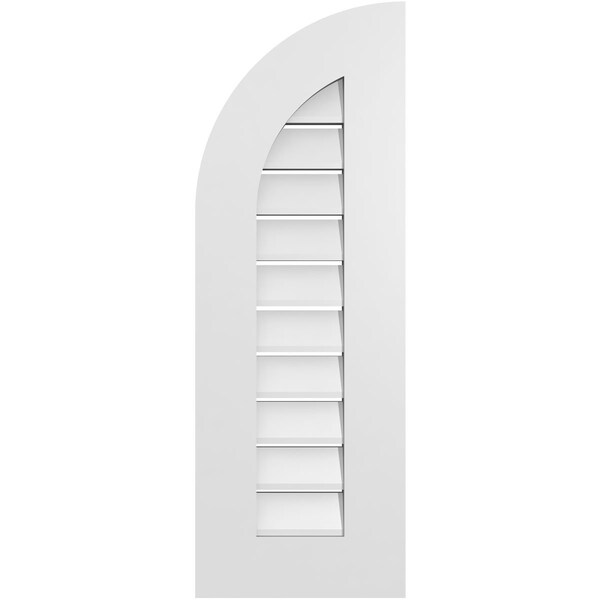 Ekena Millwork Quarter Round Top Left Surface Mount PVC Gable Vent w/ 3-1/2"W x 1"P Standard Frame, 12"W x 34"H - GVPQL12X3401SF