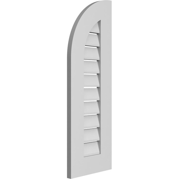 Ekena Millwork Quarter Round Top Left Surface Mount PVC Gable Vent w/ 3-1/2"W x 1"P Standard Frame, 12"W x 34"H - GVPQL12X3401SF