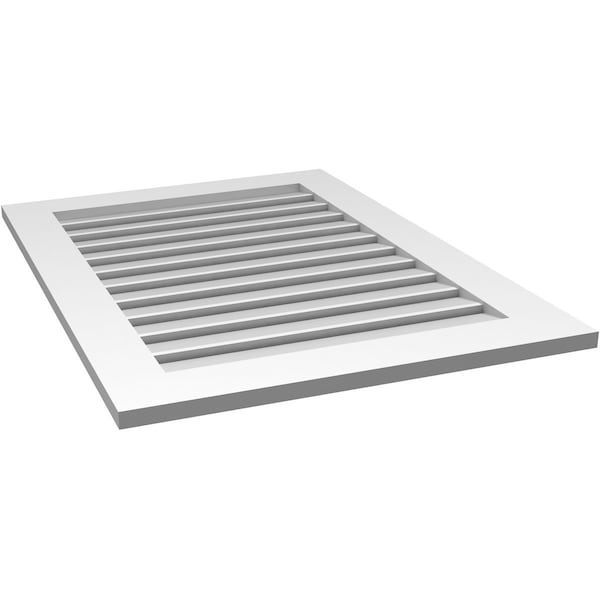 Ekena Millwork Vertical Surface Mount PVC Gable Vent: Functional, w/ 3-1/2"W x 1"P Standard Frame, 28"W x 38"H - GVPVE28X3801SF