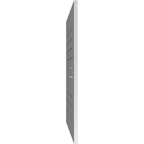 Ekena Millwork Vertical Surface Mount PVC Gable Vent: Functional, w/ 3-1/2"W x 1"P Standard Frame, 28"W x 38"H - GVPVE28X3801SF