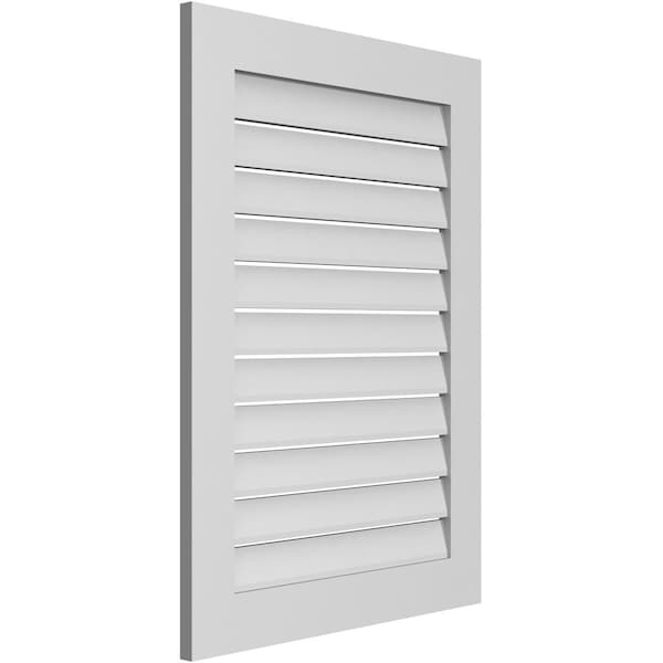 Ekena Millwork Vertical Surface Mount PVC Gable Vent: Functional, w/ 3-1/2"W x 1"P Standard Frame, 28"W x 38"H - GVPVE28X3801SF