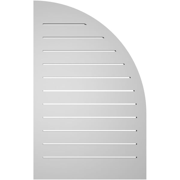 Ekena Millwork Quarter Round Top Left Surface Mount PVC Gable Vent w/ 2"W x 1-1/2"P Brickmould Frame, 24"W x 38"H - GVPQL24X3802SF