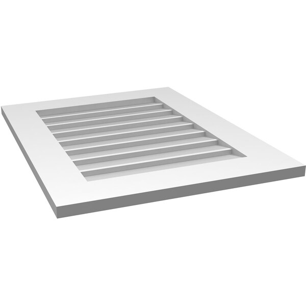 Ekena Millwork Vertical Surface Mount PVC Gable Vent: Non-Functional, w/ 3-1/2"W x 1"P Standard Frame, 22"W x 28"H - GVPVE22X2801SN
