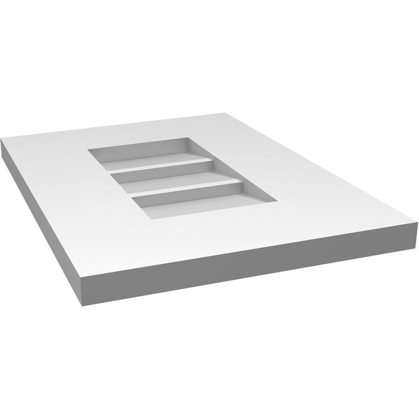 Ekena Millwork Vertical Surface Mount PVC Gable Vent: Non-Functional, w/ 3-1/2"W x 1"P Standard Frame, 12"W x 16"H - GVPVE12X1601SN