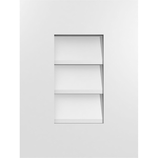 Ekena Millwork Vertical Surface Mount PVC Gable Vent: Non-Functional, w/ 3-1/2"W x 1"P Standard Frame, 12"W x 16"H - GVPVE12X1601SN