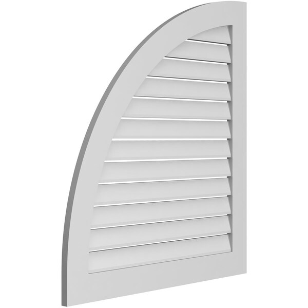 Ekena Millwork Quarter Round Top Left Surface Mount PVC Gable Vent w/ 3-1/2"W x 1"P Standard Frame, 36"W x 40"H - GVPQL36X4001SF