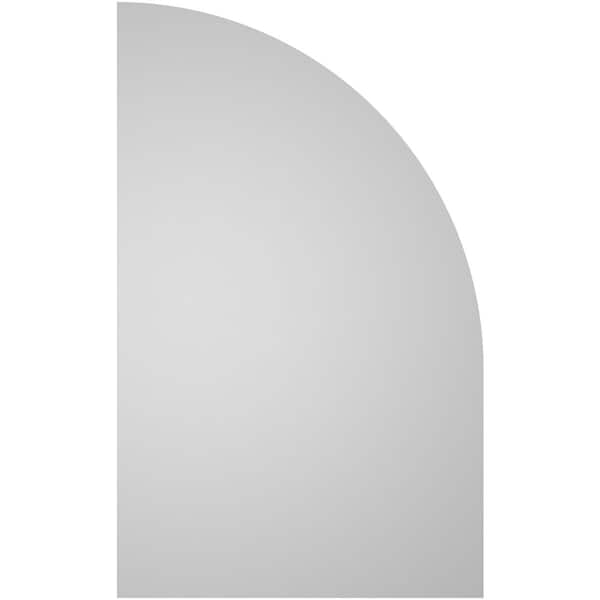 Ekena Millwork Quarter Round Top Left Surface Mount PVC Gable Vent w/ 3-1/2"W x 1"P Standard Frame, 16"W x 26"H - GVPQL16X2601SN