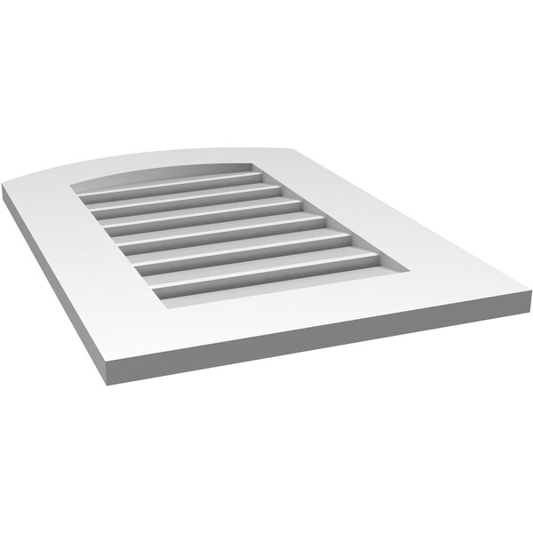 Ekena Millwork Arch Top Surface Mount PVC Gable Vent: Non-Functional, w/ 3-1/2"W x 1"P Standard Frame, 18"W x 24"H - GVPAR18X2401SN