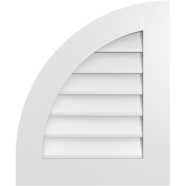 Ekena Millwork Quarter Round Top Left Surface Mount PVC Gable Vent w/ 3-1/2"W x 1"P Standard Frame, 20"W x 24"H - GVPQL20X2401SN