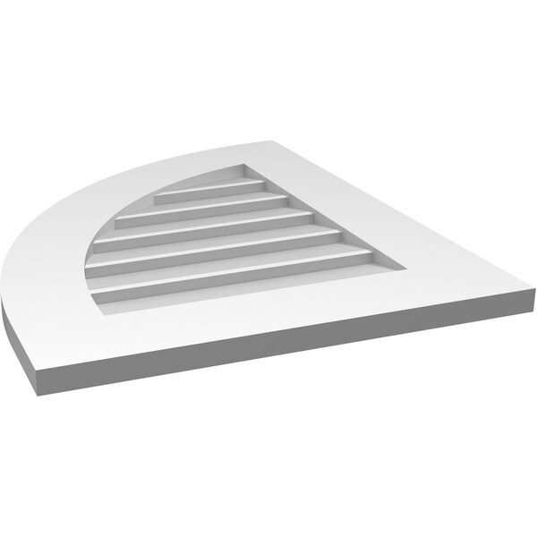 Ekena Millwork Quarter Round Top Left Surface Mount PVC Gable Vent w/ 3-1/2"W x 1"P Standard Frame, 20"W x 24"H - GVPQL20X2401SN