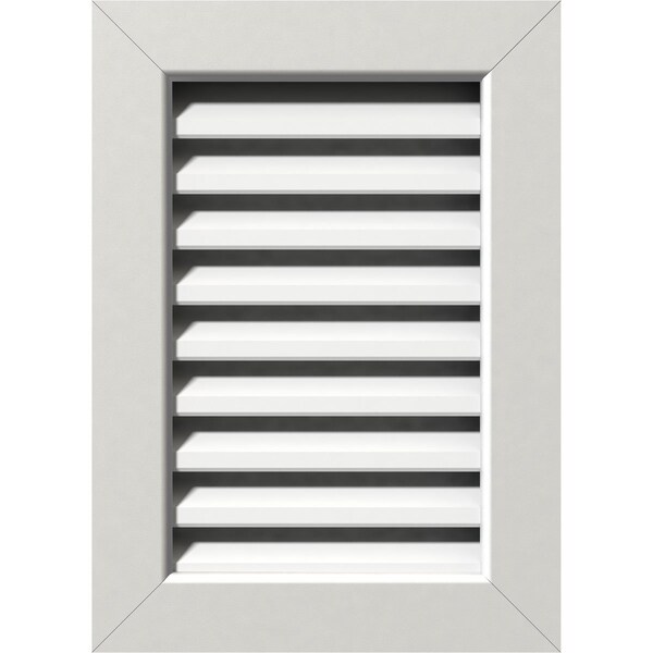 Ekena Millwork Vertical Gable Vent Functional, PVC Gable Vent w/ 1" x 4" Flat Trim Frame, 18"W x 26"H - GVPVE18X2601FUN