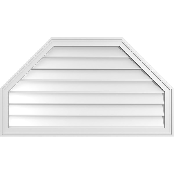 Ekena Millwork Octagonal Top Surface Mount PVC Gable Vent w/ 2"W x 1-1/2"P Brickmould Frame, 42"W x 24"H - GVPOT42X2402SN