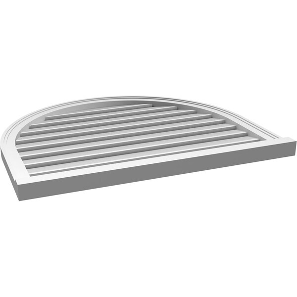 Ekena Millwork Round Top Surface Mount PVC Gable Vent: Functional, w/ 2"W x 2"P Brickmould Sill Frame, 36"W x 30"H - GVPRT36X3003SF