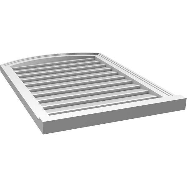 Ekena Millwork Arch Top Surface Mount PVC Gable Vent w/ 2"W x 2"P Brickmould Sill Frame, 24"W x 32"H - GVPAR24X3203SN