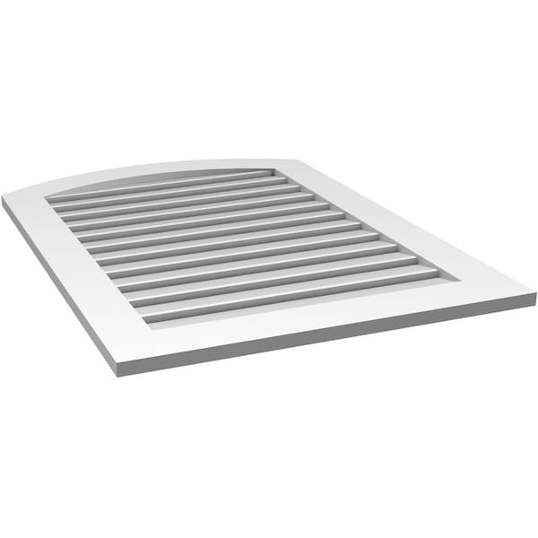 Ekena Millwork Arch Top Surface Mount PVC Gable Vent: Non-Functional, w/ 3-1/2"W x 1"P Standard Frame, 30"W x 38"H - GVPAR30X3801SN