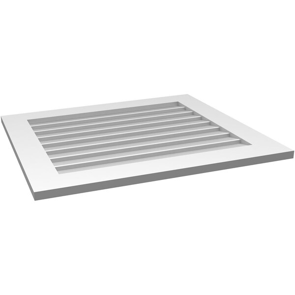 Ekena Millwork Vertical Surface Mount PVC Gable Vent: Non-Functional, w/3-1/2"W x 1"H, Standard Frame, 32"W x 28"H - GVPVE32X2801SN
