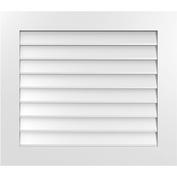 Ekena Millwork Vertical Surface Mount PVC Gable Vent: Non-Functional, w/3-1/2"W x 1"H, Standard Frame, 32"W x 28"H - GVPVE32X2801SN