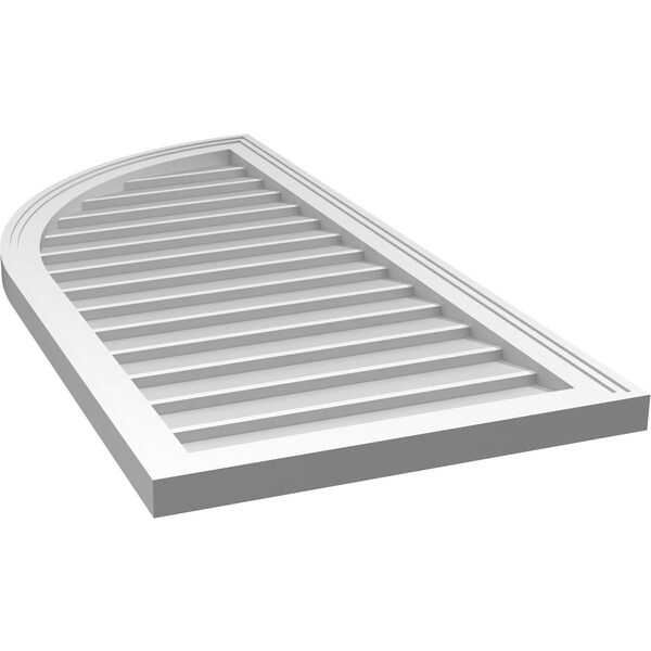 Ekena Millwork Quarter Round Top Left Surface Mount PVC Gable Vent w/ 2"W x 1-1/2"P Brickmould Frame, 20"W x 42"H - GVPQL20X4202SN