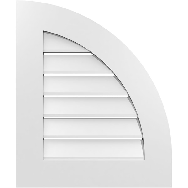 Ekena Millwork Quarter Round Top Right Surface Mount PVC Gable Vent w/ 3-1/2"W x 1"P Standard Frame, 20"W x 24"H - GVPQR20X2401SF