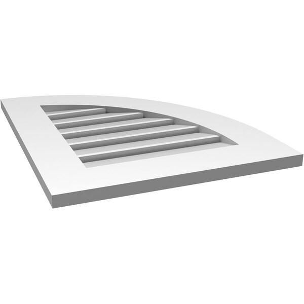 Ekena Millwork Quarter Round Top Right Surface Mount PVC Gable Vent w/ 3-1/2"W x 1"P Standard Frame, 20"W x 24"H - GVPQR20X2401SF