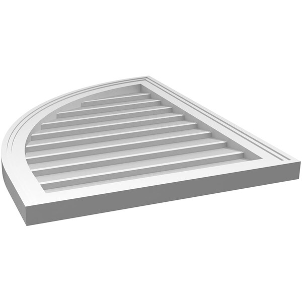 Ekena Millwork Quarter Round Top Left Surface Mount PVC Gable Vent w/ 2"W x 1-1/2"P Brickmould Frame, 22"W x 28"H - GVPQL22X2802SN
