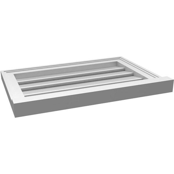 Ekena Millwork Vertical Surface Mount PVC Gable Vent: Functional, w/ 2"W x 2"P Brickmould Sill Frame, 24"W x 16"H - GVPVE24X1603SF