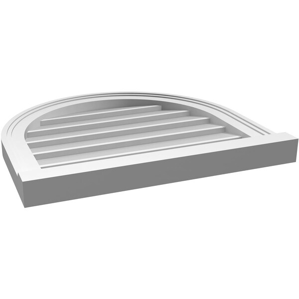 Ekena Millwork Round Top Surface Mount PVC Gable Vent w/ 2"W x 2"P Brickmould Sill Frame, 22"W x 20"H - GVPRT22X2003SN