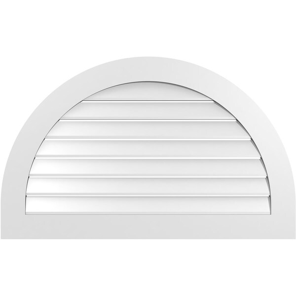 Ekena Millwork Round Top Surface Mount PVC Gable Vent: Functional, w/ 3-1/2"W x 1"P Standard Frame, 42"W x 26"H - GVPRT42X2601SF