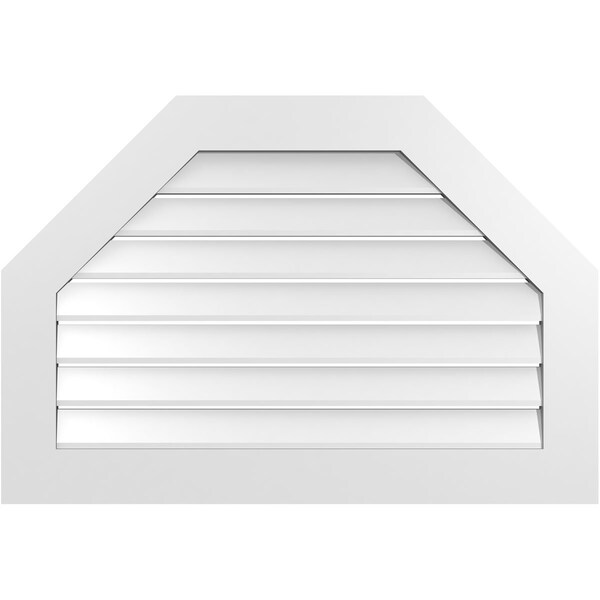 Ekena Millwork Octagonal Top Surface Mount PVC Gable Vent: Functional, w/ 3-1/2"W x 1"P Standard Frame, 38"W x 26"H - GVPOT38X2601SF