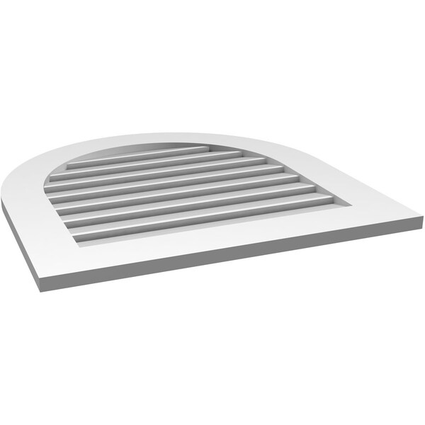 Ekena Millwork Round Top Surface Mount PVC Gable Vent: Functional, w/ 3-1/2"W x 1"P Standard Frame, 28"W x 28"H - GVPRT28X2801SF
