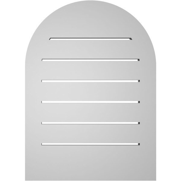 Ekena Millwork Round Top Surface Mount PVC Gable Vent: Functional, w/ 2"W x 1-1/2"P Brickmould Frame, 16"W x 22"H - GVPRT16X2202SF