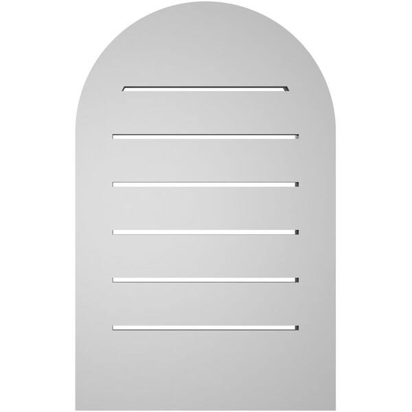 Ekena Millwork Round Top Surface Mount PVC Gable Vent: Functional, w/ 2"W x 1-1/2"P Brickmould Frame, 14"W x 22"H - GVPRT14X2202SF