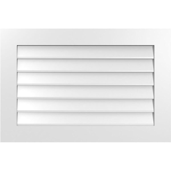 Ekena Millwork Vertical Surface Mount PVC Gable Vent: Non-Functional, w/3-1/2"W x 1"H, Standard Frame, 36"W x 24"H - GVPVE36X2401SN
