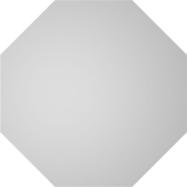 Ekena Millwork Octagonal Surface Mount PVC Gable Vent w/ 2"W x 1-1/2"P Brickmould Frame, 22"W x 22"H - GVPOC22X2202SN