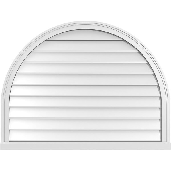 Ekena Millwork Round Top Surface Mount PVC Gable Vent w/ 2"W x 2"P Brickmould Sill Frame, 42"W x 32"H - GVPRT42X3203SN