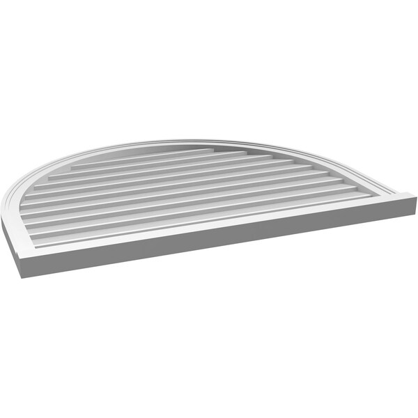 Ekena Millwork Round Top Surface Mount PVC Gable Vent w/ 2"W x 2"P Brickmould Sill Frame, 42"W x 32"H - GVPRT42X3203SN