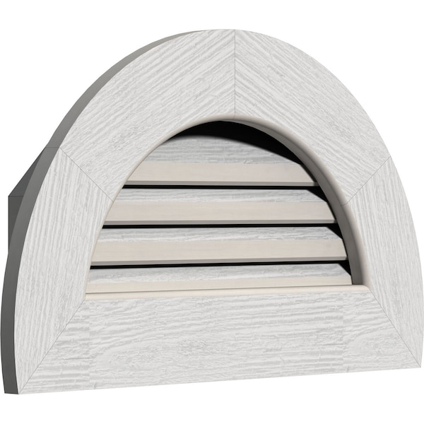 Ekena Millwork Half Round Gable Vent Functional Western Red Cedar Gable Vent w/1" x 4" Flat Trim Frame, 16"W x 08"H - GVWHR16X0801RFPWR