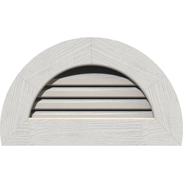 Ekena Millwork Half Round Gable Vent Functional Western Red Cedar Gable Vent w/1" x 4" Flat Trim Frame, 16"W x 08"H - GVWHR16X0801RFPWR