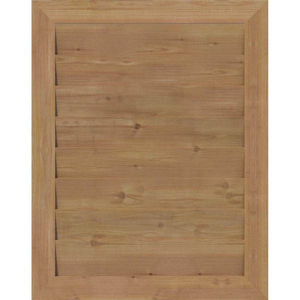 Ekena Millwork Vertical Gable Vent Non-Functional Western Red Cedar Gable Vent w/Decorative Face Frame, 14"W x 24"H - GVWVE14X2402SDUWR