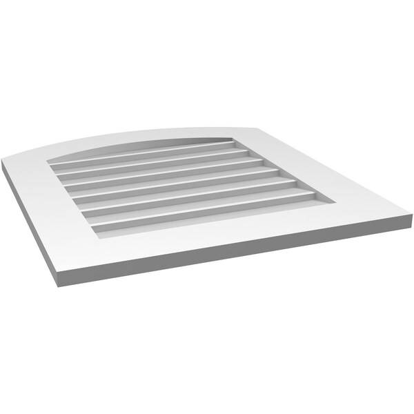 Ekena Millwork Arch Top Surface Mount PVC Gable Vent: Functional, w/ 3-1/2"W x 1"P Standard Frame, 24"W x 26"H - GVPAR24X2601SF