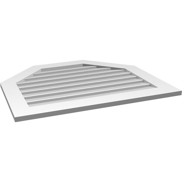 Ekena Millwork Octagonal Top Surface Mount PVC Gable Vent w/ 3-1/2"W x 1"P Standard Frame, 36"W x 30"H - GVPOT36X3001SN